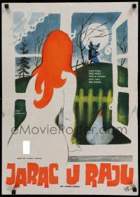 7b368 ONCE UPON AN ISLAND Yugoslavian 19x28 '62 Det tossede paradis, different sexy artwork!