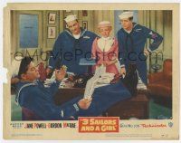7c238 3 SAILORS & A GIRL LC #4 '54 Jane Powell w/ sailors Gordon MacRae, Gene Nelson & Leonard!