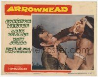 7c275 ARROWHEAD LC #2 '53 c/u of Charlton Heston fighting Native American Indian Jack Palance!