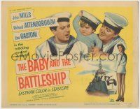 7c026 BABY & THE BATTLESHIP TC '57 English sailors John Mills & Richard Attenborough w/ cute kid!