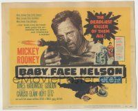 7c027 BABY FACE NELSON TC '57 Public Enemy No. 1 Mickey Rooney firing tommy gun!