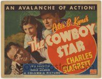 7c071 COWBOY STAR TC '36 Charles Starrett & Iris Meredith in an avalanche of action, Peter B. Kyne