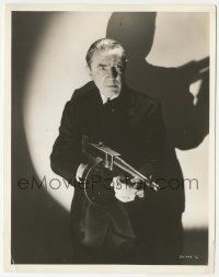 7d205 BOWERY AT MIDNIGHT 8x10.25 still '42 wonderful close up of Bela Lugosi holding Tommy gun!
