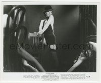 7d219 CABARET 8x10 still '72 classic sexy image of Liza Minnelli on stage with foot on chair!