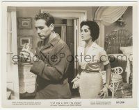 7d241 CAT ON A HOT TIN ROOF 8x10 still '58 Elizabeth Taylor as Maggie the Cat argues w/Paul Newman!
