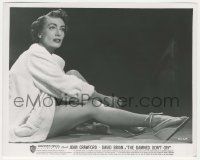 7d277 DAMNED DON'T CRY 8x10 still '50 full-length Joan Crawford wearing robe showing off her legs!