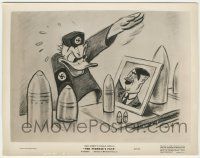 7d015 DER FUEHRER'S FACE 8x10.25 still '43 Donald Duck in Nazi uniform saluting Hitler's picture!