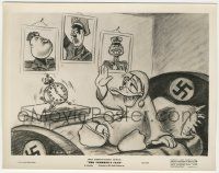 7d016 DER FUEHRER'S FACE 8x10.25 still '43 Donald Duck saluting Hitler's picture as he wakes up!