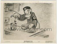 7d019 DER FUEHRER'S FACE 8x10.25 still '43 mad Nazi Donald Duck dunking a single coffee bean!