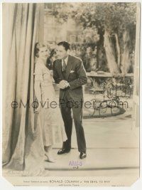 7d289 DEVIL TO PAY 7.25x9.75 still '30 Ronald Colman smiling at pretty young Loretta Young!