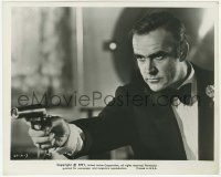 7d293 DIAMONDS ARE FOREVER 8x10 still '71 great close up of Sean Connery James Bond pointing gun!