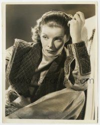 7d207 BREAK OF HEARTS 8x10.25 still '35 super close up of seated Katharine Hepburn by Bachrach!