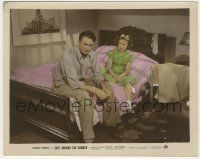 7d063 JUST AROUND THE CORNER color 8x10 still '38 Shirley Temple with worried Charles Farrell!