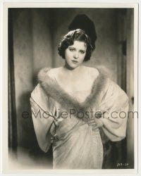7d610 MAGNIFICENT LIE 8x10 still '31 close up of sexy Ruth Chatterton smoking in fur-trimmed robe!