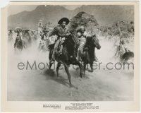 7d614 MAGNIFICENT SEVEN 8x10.25 still '60 Eli Wallach as Calvera leads men on horseback to village!