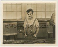 7d653 MODERN TIMES 8x10 still '36 c/u of Charlie Chaplin with wrenches on endless assembly line!