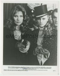 7d697 OCTOPUSSY 8x10 still '83 c/u of Maud Adams with gun & her sexy assistant Kristina Wayborn!