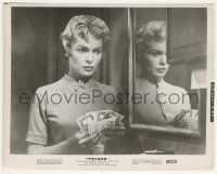 7d742 PSYCHO 8x10 still '60 sexy Janet Leigh in car lot bathroom with money, Hitchcock classic!