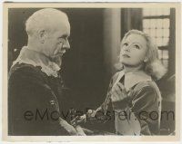 7d747 QUEEN CHRISTINA 8x10.25 still '33 Lewis Stone stares at Greta Garbo with enigmatic look!