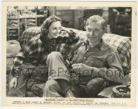 7d750 RACING LADY 8x10.25 still '36 c/u of Ann Dvorak smiling at Harry Carey with pipe on couch!