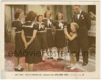 7d077 REBECCA OF SUNNYBROOK FARM color-glos 8x10 still '38 Randolph Scott & girls watch Temple sing!