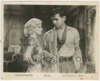 7d756 RED DUST 8.25x10.25 still R63 great close up of angry Clark Gable & sexy sleazy Jean Harlow!