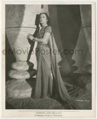 7d784 SAMSON & DELILAH 8.25x10 key book still '49 full-length Hedy Lamarr posing by stone column!