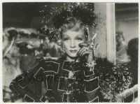 7d803 SEVEN SINNERS 7x9.25 still '40 great smoking close up of Marlene Dietrich in wild outfit!