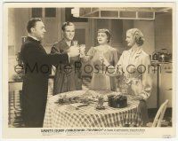 7d925 TOVARICH 8x10 still '37 butler Charles Boyer, maid Claudette Colbert & others toasting!