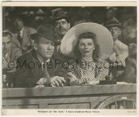 7d982 WOMAN OF THE YEAR 8x9.5 still '42 Katharine Hepburn with Spencer Tracy at baseball game!