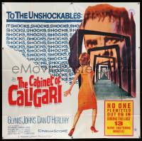 7f015 CABINET OF CALIGARI 6sh '62 written by Robert Bloch, it shocks the unshockables!