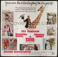 7f024 DOCTOR DOLITTLE 6sh '67 Rex Harrison speaks with animals, directed by Richard Fleischer!