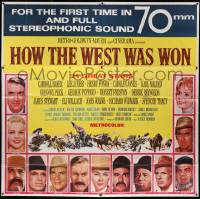 7f048 HOW THE WEST WAS WON 6sh R69 John Ford epic, portraits of 13 top stars + battleground art!