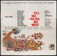 7f053 IT'S A MAD, MAD, MAD, MAD WORLD 6sh '64 great Jack Davis art of cast emerging from the Earth!