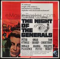 7f074 NIGHT OF THE GENERALS 6sh '67 WWII officer Peter O'Toole in a unique manhunt across Europe!