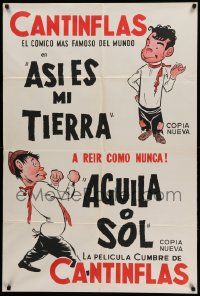 7f637 ASI ES MI TIERRA/AGUILA O SOL Argentinean '60s two great cartoon images of Cantinflas!