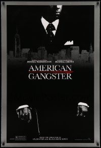 7g521 AMERICAN GANGSTER teaser DS 1sh '07 close-up of Denzel Washington, Ridley Scott directed!