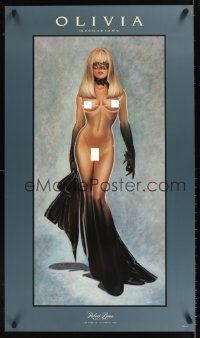7g022 MASQUERADE 22x38 art print '95 super sexy full-length nude art by Olivia De Berardinis!