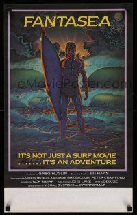 7g389 FANTASEA Aust special poster '79 cool Sharp artwork of surfer & ocean!