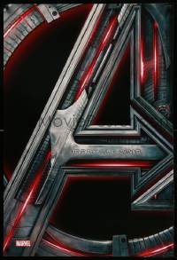 7g532 AVENGERS: AGE OF ULTRON teaser DS 1sh '15 Marvel Comics, Scarlett Johansson, Assemble!