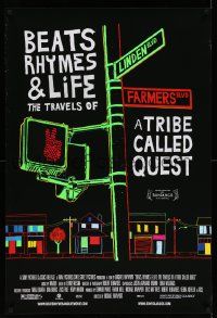 7g554 BEATS, RHYMES & LIFE: THE TRAVELS OF A TRIBE CALLED QUEST 1sh '11 cool neon artwork!