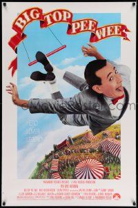 7g560 BIG TOP PEE-WEE 1sh '88 Paul Reubens is a hero, lover & legend, Barry E. Jackson art!