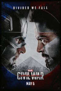 7g588 CAPTAIN AMERICA: CIVIL WAR teaser DS 1sh '16 Marvel Comics, Chris Evans, Robert Downey Jr.!