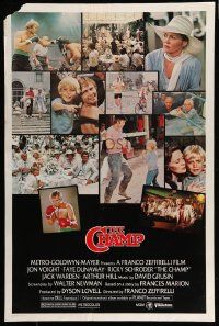 7g594 CHAMP 1sh '79 great image of Jon Voight boxing with little boy, Faye Dunaway!