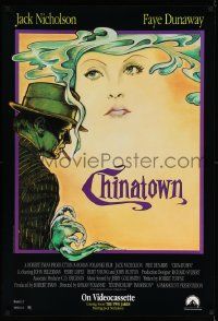 7g129 CHINATOWN 27x40 video poster R90 Roman Polanski directed classic, artwork by Jim Pearsall!