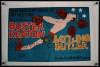 7g228 BATTLING BUTLER 20x30 commercial poster '90s Buster Keaton boxing comedy art by John Held Jr.