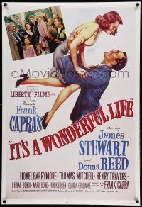 7g258 IT'S A WONDERFUL LIFE 27x40 commercial poster '96 James Stewart, Donna Reed, Barrymore, Capra!