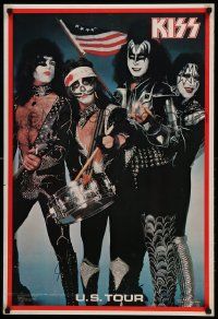 7g273 KISS 23x34 commercial poster '76 Gene Simmons, Frehley, Stanley & Criss U.S. Tour!