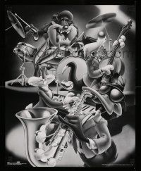 7g281 LOONEY TUNES 16x20 commercial poster '96 Bugs, Daffy, Taz and Sylvester playing jazz!