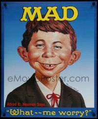 7g283 MAD 23x28 commercial poster '87 Norman Mingo art of Alfred E. Neuman, what me worry?